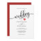 Modern Simple Black, White Red Heart Wedding