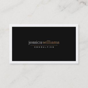 Modern Simple Black & White Reversible Business Card
