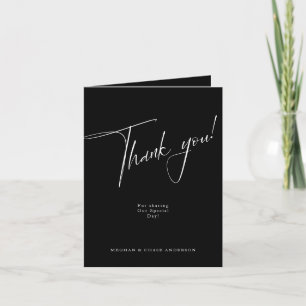 Modern Simple Black & White Thank You Card