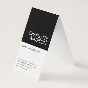 Modern Simple Black White Trendy Minimalist Plain  Business Card