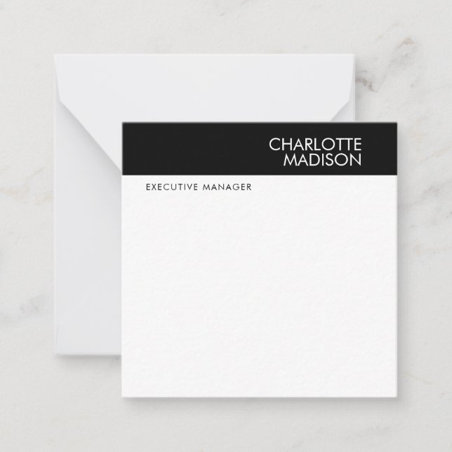 Modern Simple Black White Trendy Minimalist Plain  Card (Front)