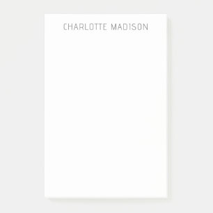 Modern Simple Black White Trendy Minimalist Plain  Post-it Notes