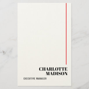 Modern Simple Black White Trendy Minimalist Plain Stationery