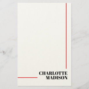 Modern Simple Black White Trendy Minimalist Plain Stationery