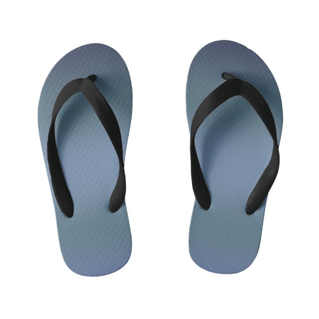 Modern Simple Blue navy Gradient Colour Kid's Thongs (Footbed)