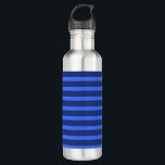 Modern Simple blue Navy Two Tone Stripe name 710 Ml Water Bottle<br><div class="desc">Modern Simple blue Navy Two Tone Stripe name</div>