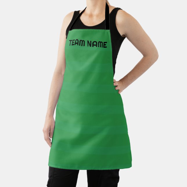 Modern Simple blue Navy Two Tone Stripe name Apron (Insitu)
