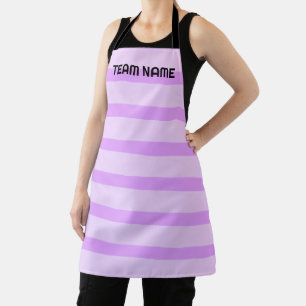 Modern Simple blue Navy Two Tone Stripe name Apron