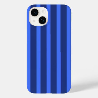 Modern Simple blue Navy Two Tone Stripe name Case-Mate iPhone 14 Case
