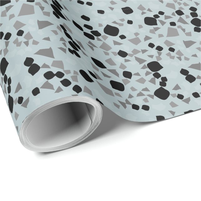 Modern Simple Blue Terrazzo Wrapping Paper (Roll Corner)