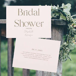 Modern & Simple Blush and Gold Bridal Shower  Invitation