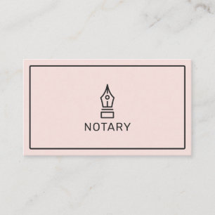 Modern simple blush pink notary loan signing agent business card