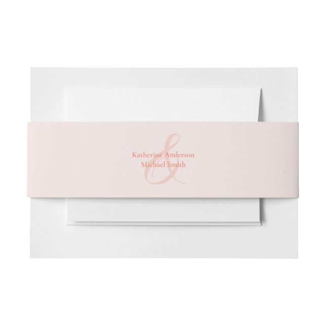 Modern Simple Blush-Wedding- Invitation Belly Band (Front Example)