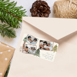 Modern Simple Boho Multiphoto Christmas Pine Tree Label<br><div class="desc">A modern and elegant boho Christmas greeting return address label featuring three lovely photos of your family in an unusual collage embellished with hand painted watercolor pine trees. (The placement photos are from Pexels photographed by Ketut Subiyanto and for sample only. Kindly replace it with your own.)</div>