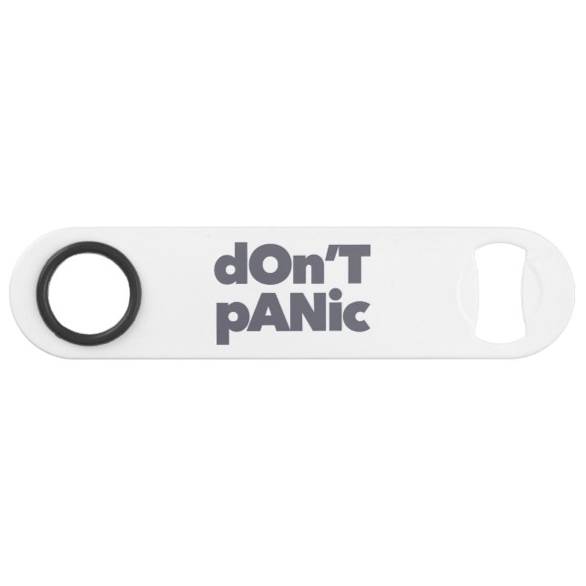 Modern, simple, bold cool graphic of Don't Panic (Front (Horizontal))