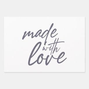 Modern, simple, bold graphic design Made with Love Wrapping Paper Sheet
