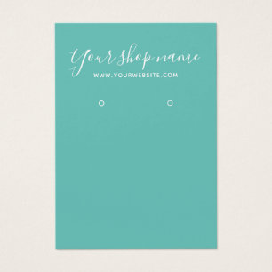 Modern simple bold teal earring display card