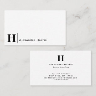 Modern Simple Bold Typography Monogram Line Business Card
