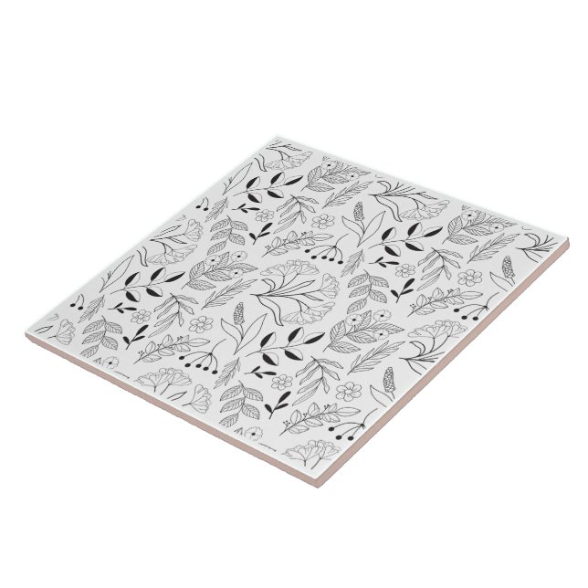 Modern Simple Botanical  Design Decorative   Ceramic Tile (Side)