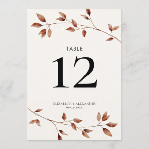 Modern Simple Botanical Fall Leaves Wedding Large