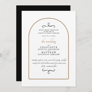 Modern Simple Both Parents Geometric Wedding Invitation