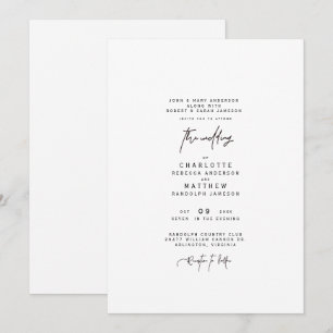 Modern Simple Both Parents Wedding Invitation