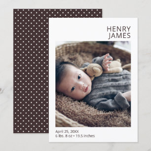 Modern Simple Boy Birth Announcement
