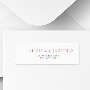 Modern simple bride and groom return address label