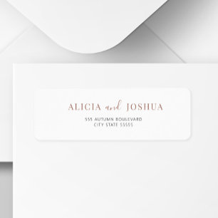 Modern simple bride and groom return address label