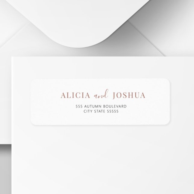 Modern simple bride and groom return address label (Creator Uploaded)