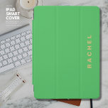 Modern Simple Bright Green and Gold Personalised iPad Air Cover<br><div class="desc">Protect your iPad with this modern and simple bright green cover featuring stylish personalisation in a gold tone bold font.</div>