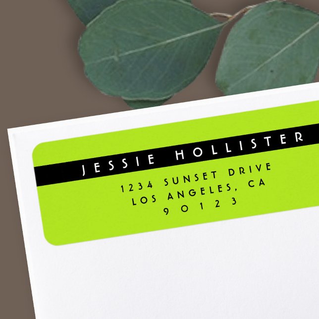 Modern Simple Bright Lime Green Return Address Label (Creator Uploaded)