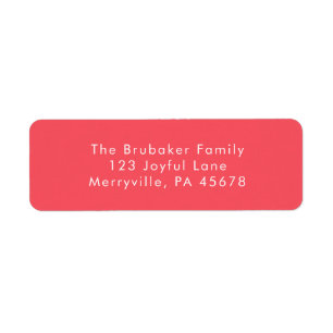 Modern Simple Bright Red & White Christmas Return Address Label