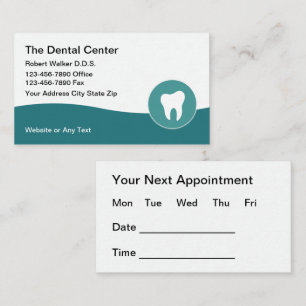 Modern Simple Budget Dental Appointment Cards
