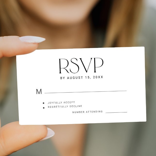 Modern simple budget mini size wedding RSVP Card (Creator Uploaded)