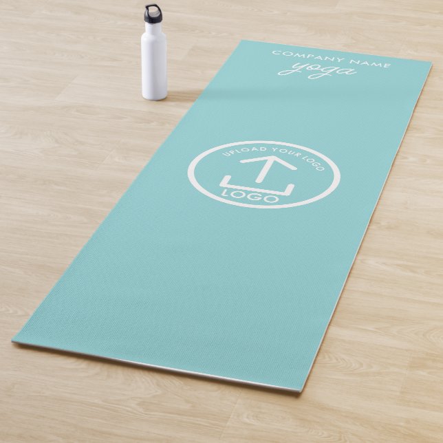 Modern Simple Business Logo Light Teal Gym Yoga Mat (In Situ)
