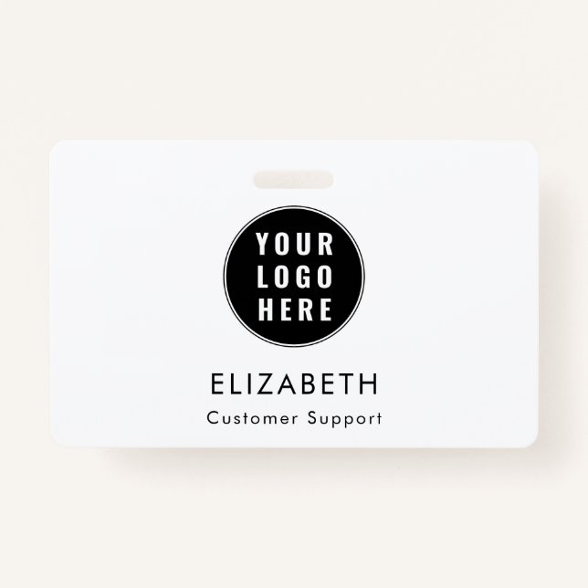 Modern Simple Business Logo Manager Custom ID Badge (Front)