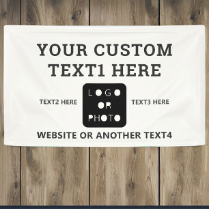 Modern Simple Business Logo Photo Off white Banner