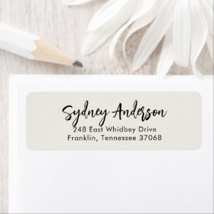 Modern Simple Calligraphy Return Address Label