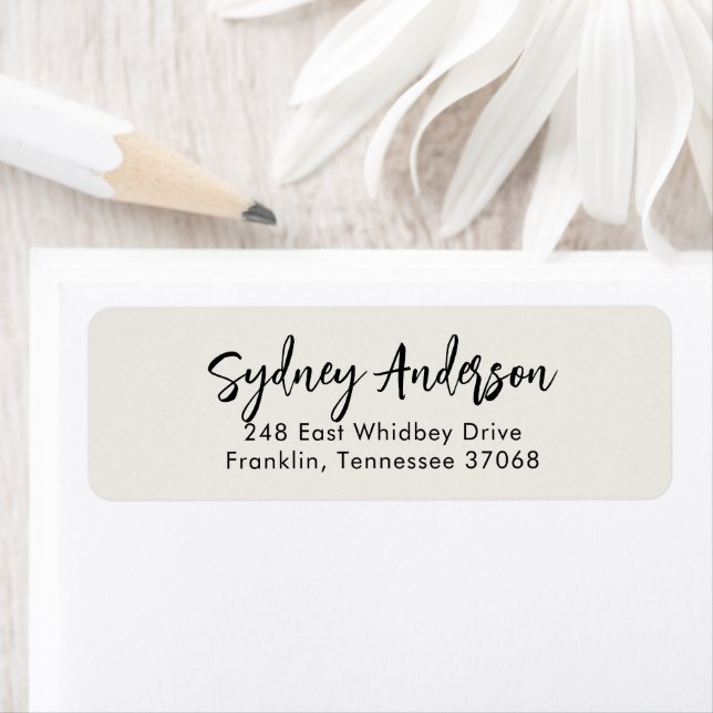Modern Simple Calligraphy Return Address Label (Insitu)