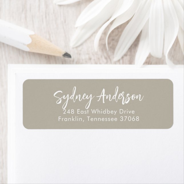 Modern Simple Calligraphy Return Address Label (Insitu)