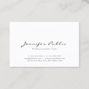 Modern Simple Calligraphy Script Gloss Euro Size Business Card