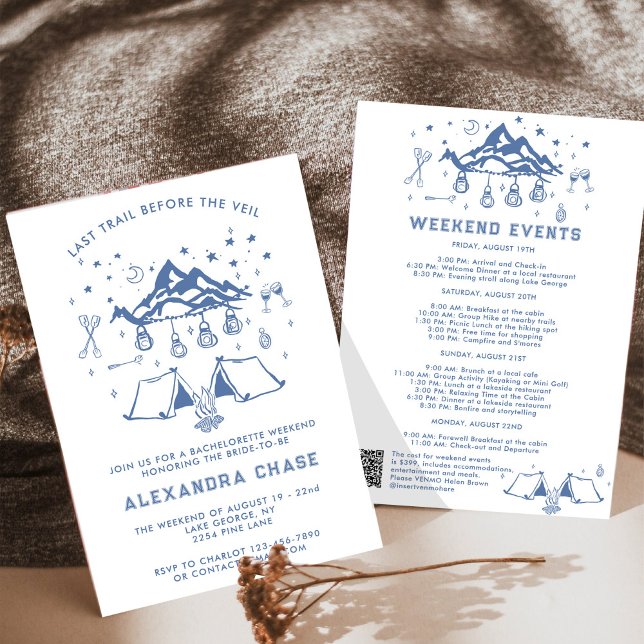 Modern Simple Cam Bachelorette Itinerary Weekend Invitation (Creator Uploaded)