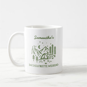 Modern Simple Camping Bachelorette Party Nature Coffee Mug