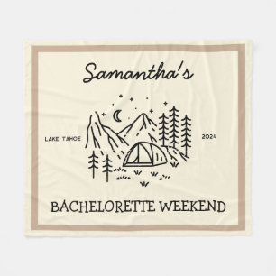 Modern Simple Camping Bachelorette Party Nature Fleece Blanket