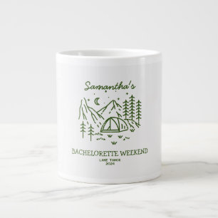 Modern Simple Camping Bachelorette Party Nature Large Coffee Mug