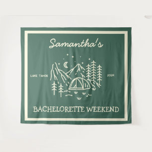 Modern Simple Camping Bachelorette Party Nature Tapestry