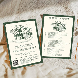 Modern Simple Camping Bachelorette Weekend Invitation