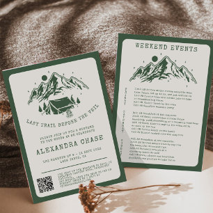 Modern Simple Camping Bachelorette Weekend Invitation