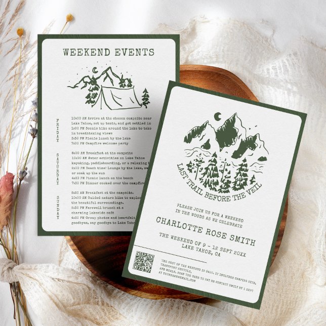 Modern Simple Camping Bachelorette Weekend Invitation (Creator Uploaded)